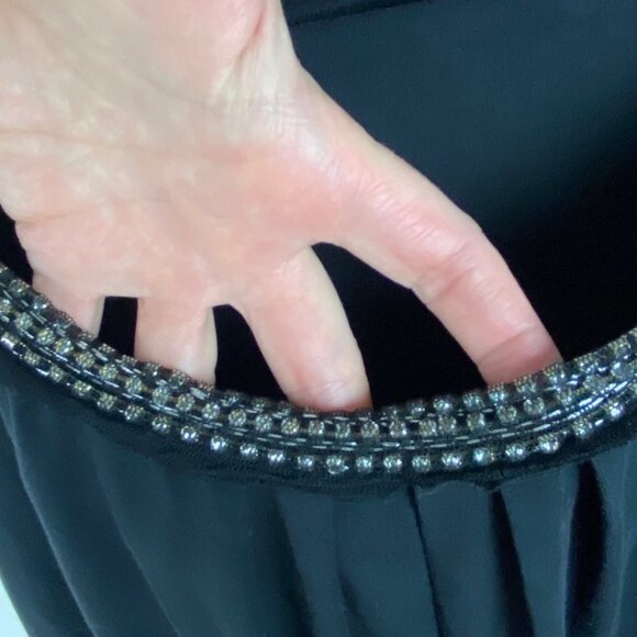 MaxMara Weekend Black Puff Short Sleeves Top Jewel Neck Size Medium Blouse Tee M - Picture 4 of 8